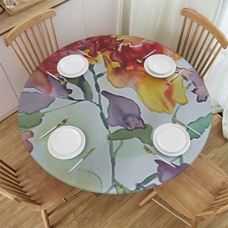 QKZF Spillproof Spring/Summer Fabric Outdoor Tablecloth with Umbrella ...