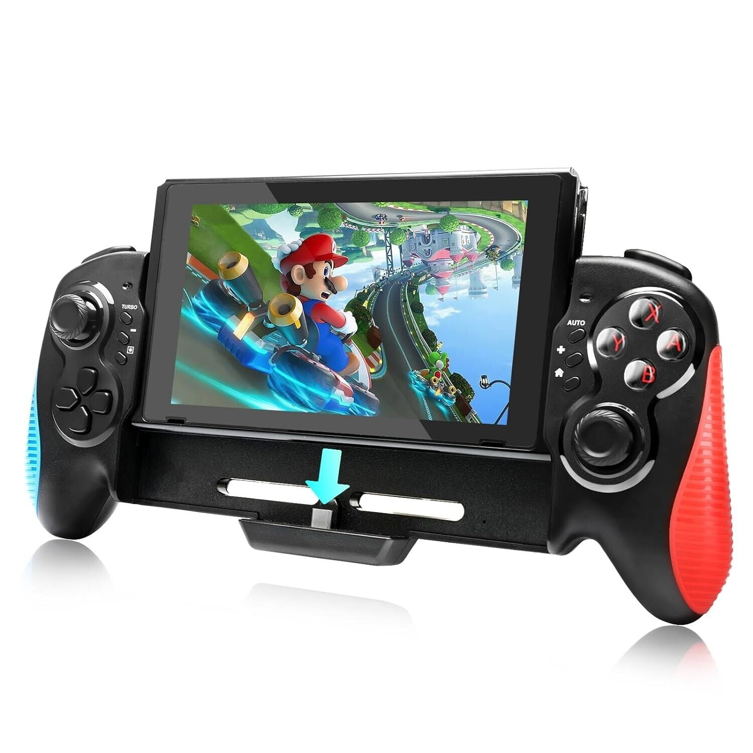 QLASH Game Controller For Nintendo Switch/OLED Joy-con Gamepad Full Size  Handheld Gamepad Joystick with Dual Vibration Built-in 6-Axis Gyro & All 