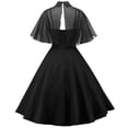 thumbnail image 1 of QLEICOM 1950's Dresses for Women Vintage, Stand Collar Shawl Two-Piece Dress, Stretch Slim High Waist Swing Lace Sling Dress, Audrey Hepburn Style Party Dresses Black M, 1 of 4
