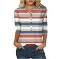 thumbnail image 1 of QLEICOM 4th of July Shirts Women's Independence Day Print T-Shirt Summer Pattern T Shirt Cute Flower Graphic Loose Tees Crew Neck 3/4 Sleeves Loose Casual Tops White A L, US Size 8, 1 of 4