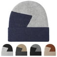 thumbnail image 1 of QLEICOM Beanie for Men,Color Block Knit Beanie with Soft Plush Interior and Built In Ear Flaps for Stylish Winter Look Versatile Skull Cap Fashion for Outdoor Use Dark Gray, 1 of 3