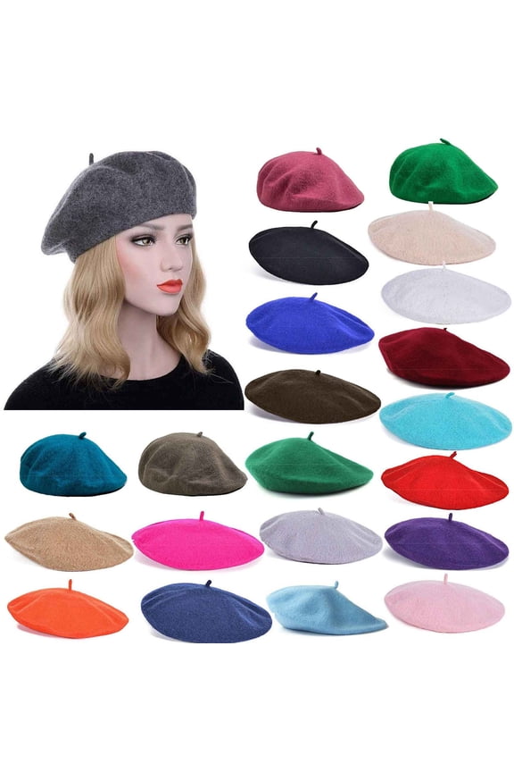 Beret Hats for Women,Women Solid Color Beret with Plush Fleece Lining and Structured for Artistic Fashion and Winter Warmth Army Green