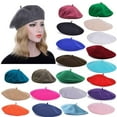thumbnail image 1 of QLEICOM Beret Hats for Women,Women Solid Color Beret with Plush Fleece Lining and Structured for Artistic Fashion and Winter Warmth Orange, 1 of 3