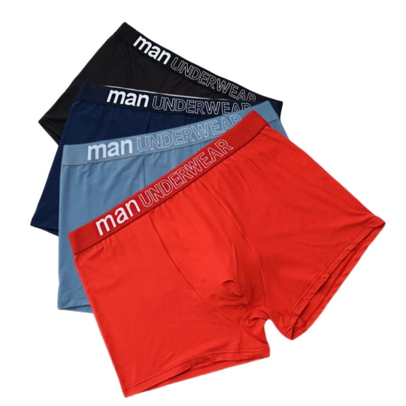 QLEICOM Boxer Briefs for Men Pack,Mens Underwear,Cotton Breathable Mens Boxer Shorts Mid Rise Relaxed Fits Loose Leg for Daily Comfortable and Easy Movement Casual Underwear Red