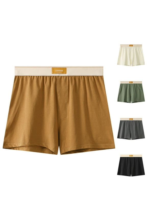 Boxers for Men,Mens Underwear,Men Mid Rise Cotton Boxer Shorts Solid Color Casual Pants Soft Breathable Fabric for Sleeping Home Wear and Ultimate Weekend Relaxation Comfortable Black