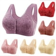 thumbnail image 1 of QLEICOM Bras for Older Women,Womens Bras,Plus Size Mature Bralette with Front Closure and Soft Cotton Fabric Print Wireless Style for Everyday Comfortable, 1 of 6