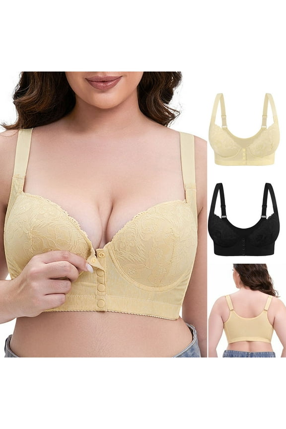 Bras for Women No Underwire,Push Up Bra,Wireless Full Support Bras for Women Extended Sizes through G Cups Side Support Panels for Lift Shaping and Daily Comfortable Beige