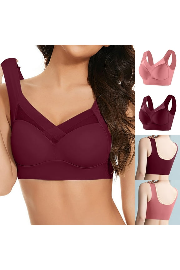 Bras for Women No Underwire,Womens Bras,Plus Size Wireless Push Up Bra with Breathable Fabric for All Day Comfortable Full Coverage Provides Gentle Support In Plus Sizes