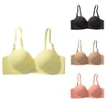 thumbnail image 1 of QLEICOM Bras for Women,Push Up Bra,Racerback Bandeau Bra Back Closure Lightly Lined for Lift and Smooth Back Silhouette Black, 1 of 4