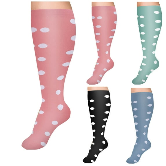 QLEICOM Compression Socks Men,Socks for Men,Men Solid Color Pressure Socks with Calf Support for Running Fitness and Nursing Work Tall Nylon Socks Provide All-Day Comfortable for Profession Use Black