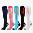 thumbnail image 1 of QLEICOM Compression Socks for Women,Colorful Pressure Socks with Massage Texture for Athletic Performance and Recovery Calf Sleeves Reduce Muscle Fatigue During Workouts Pink, 1 of 3