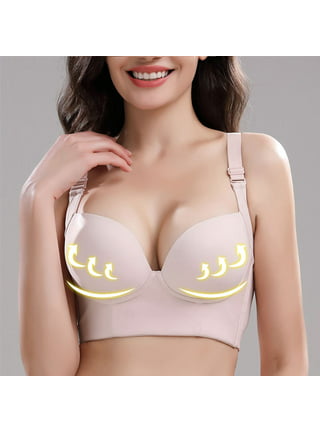 Mikilon Woman Sexy Ladies Bra Without Steel Rings Medium Cup Large Size  Breathable Gathered Underwear Daily Bra Without Steel Ring Undershirt