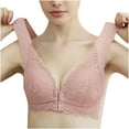 thumbnail image 1 of QLEICOM Everyday Bras for Women, Women's Comfort Lift Wirefree Bra Lace Patchwork Bra Wire Free Underwear One-Piece Bra Everyday Underwear Bras No Underwire Pink Cup 46/105B, 1 of 5