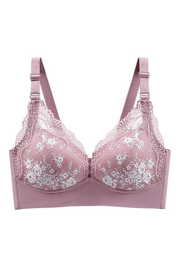 Everyday Bras for Women, Women's Comfort Lift Wirefree Bra No Steel Ring Lactation Vest Bra Back Adjustment Yoga Running Brass No Underwire Pink Cup 42/95BC