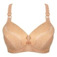 thumbnail image 1 of QLEICOM Everyday Bras for Women, Women's Comfort Lift Wirefree Bra Print Bra Wire Free Underwear One-Piece Bra Everyday Underwear Bras No Underwire Beige Cup 44/100E, 1 of 1