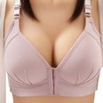 thumbnail image 1 of QLEICOM Everyday Bras for Women, Women's Comfort Lift Wirefree Bra Sexy Plus Size Bras Solid Color Steel Ring Non-Magnetic Buckle Underwear Brasp Bras No Underwire Pink Cup 36/80BC, 1 of 2