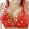 thumbnail image 1 of QLEICOM Everyday Bras for Women, Women's Comfort Lift Wirefree Bra Sexy Bra Without Steel Rings Sexy Vest Large Lingerie Bras Embroidered Everyday Brass No Underwire Red Cup 40/90AB, 1 of 4