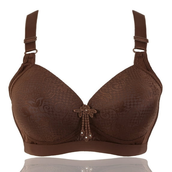 QLEICOM Everyday Bras for Women, Women's Comfort Lift Wirefree Bra Solid Lace Lingerie Bras Plus Size Bras Underwear Bralette Bras Comfortable Brass No Underwire Coffee Cup 36/80BCD