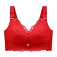 thumbnail image 1 of QLEICOM Everyday Bras for Women, Women's Comfort Lift Wirefree Bra Sports Lace Bra Wire Free Underwear One-Piece Bra Everyday Underwear Bras No Underwire Red Cup 40/90CDE, 1 of 1