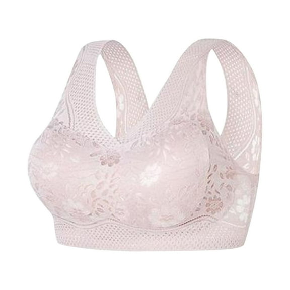 QLEICOM Everyday Bras for Women, Women's Comfort Lift Wirefree Bra Traceless Comfortable No Steel Ring Vest Breathable Gathering Bra Underwear Bras No Underwire Khaki Cup 34/75AB