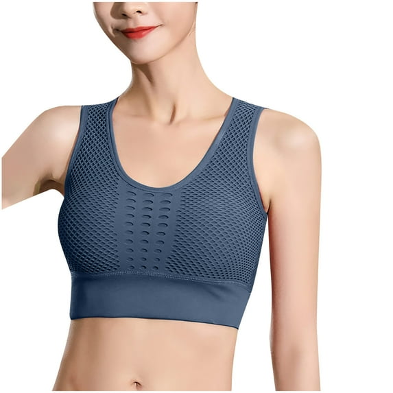 QLEICOM Everyday Bras for Women, Women's Comfort Lift Wirefree Bra Comfortable Lace Breathable Bra Underwear No Rims Bras No Underwire Navy Cup 80A