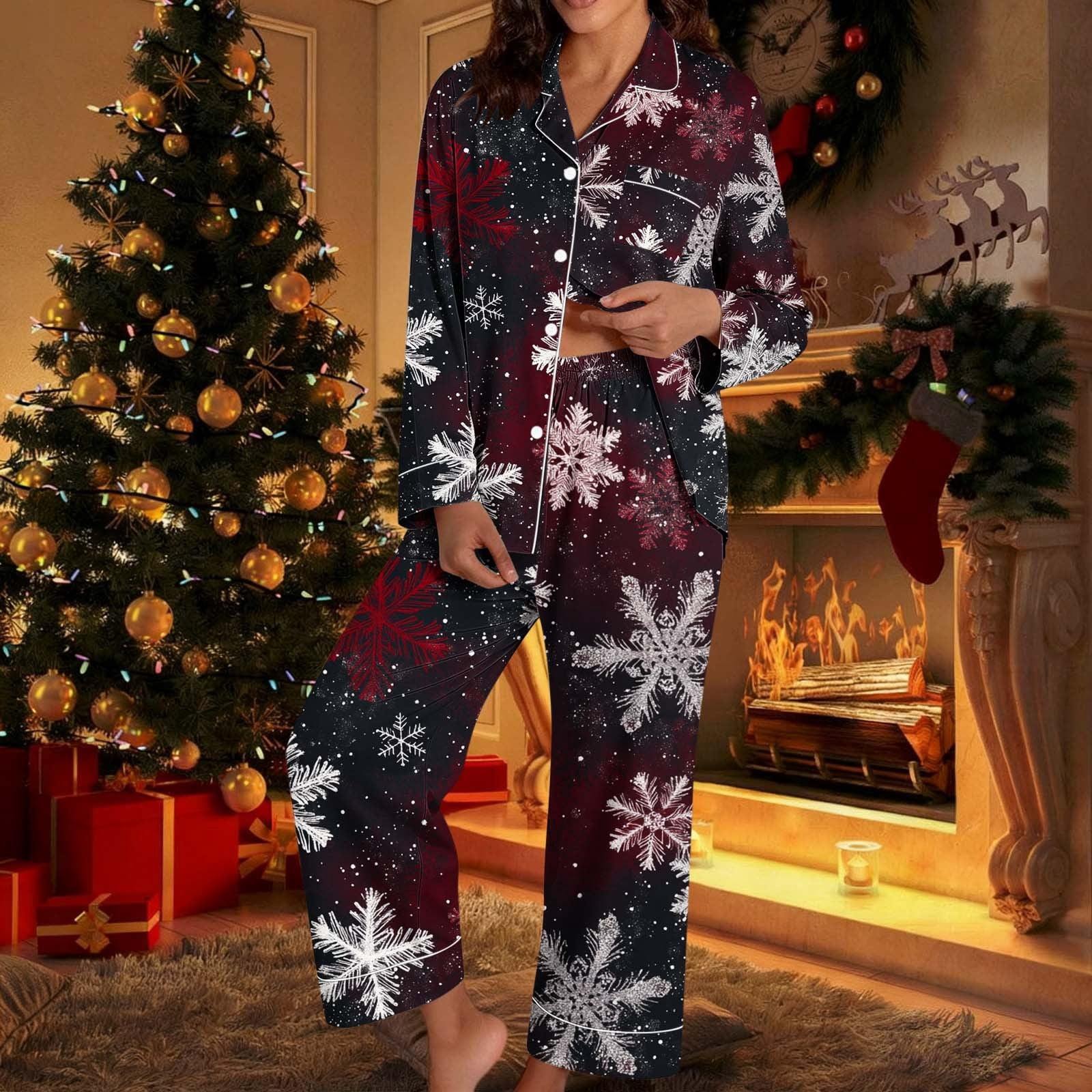 Fall Pajamas Women,Pj Sets for Woman,Women's Christmas Pajama Best Women's Christmas Pajamas
