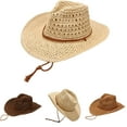 thumbnail image 1 of QLEICOM Hats for Men,Men Solid Color Straw Hat with Adjustable Drawstring Chin Strap for Secure Fits In Windy Conditions Breathable Bucket Hat Provides Full Sun Coverage Beige, 1 of 7