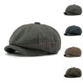 thumbnail image 1 of QLEICOM Hats for Men,Mens Hat,Men's British Style Newsboy Cap with Classic Plaid Print and Short Brim Retro Eight-Panel for Vintage Fashion Enthusiasts Coffee, 1 of 3