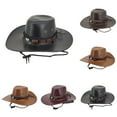 thumbnail image 1 of QLEICOM Hats for Men,Mens Hat,Western Style Cowboy Hat with Wide Brim for Sun Protection and Vintage Inspired Outdoor Occasion Coffee, 1 of 3