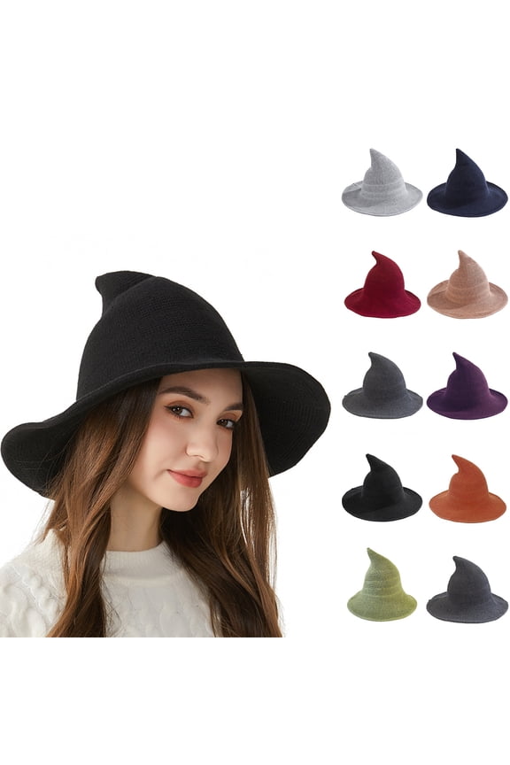 Hats for Women,Womens Hats,Women Pointed Hat In Wool Blend Fabric with Structured for Themed Events and Costume Party Occasion Navy