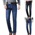 thumbnail image 1 of QLEICOM Jeans for Men,Mens Jeans Relaxed Fit,Men Vintage Straight Leg Jeans in Classic Blue Denim Wash for Fashion Fashion Style Solid Color Pants for Men Feature Five Pocket, 1 of 7