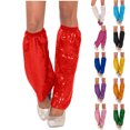 thumbnail image 1 of QLEICOM Leg Warmers,Women Solid Color Leg Warmers with Sequin Details for Stage Performance and Dance Sparkling Boot Cuffs Add Shine To Your Costume and Party Outfits Green, 1 of 4