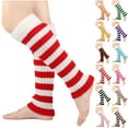 thumbnail image 1 of QLEICOM Leg Warmers,Socks for Women,Women's Striped Leg Warmers with Plush Lining for Christmas and Winter Fashion Knit Boot Cuffs Feature Festive Color Block Stackable Hot Pink, 1 of 5