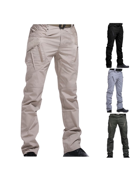 Men's Pants,Cargo Pants for Men,Men Outdoor Pants Built with Ample Storage Pockets and Tough Weather Resistant Fabric Functional Cargo Pants for Men for Hiking and Work