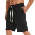 thumbnail image 1 of QLEICOM Mens Cargo Shorts Casual Athletic Quick Dry Ralaxed Fit Fishing Tactical Sports Shorts Elastic Waist Straight Half Shorts with Pockets Black S, US Size 2, 1 of 6