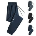 thumbnail image 1 of QLEICOM Mens Pants,Joggers for Men,Men Casual Joggers in Solid Color with Elastic Drawstring Waist Side Pockets and 7/8 Ankle Length for Modern Streetwear Style, 1 of 8