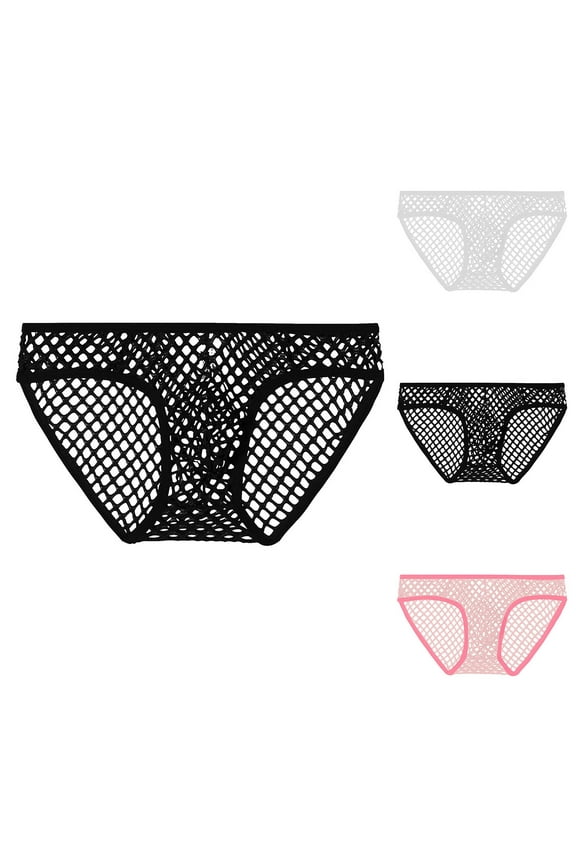 Mens Underwear,Briefs for Men,Men Loose Fits Mesh Briefs for Summer Breathable Sheer Fabric Lightweight Comfortable for Hot Weather Young Men Sporty Underwear Pink