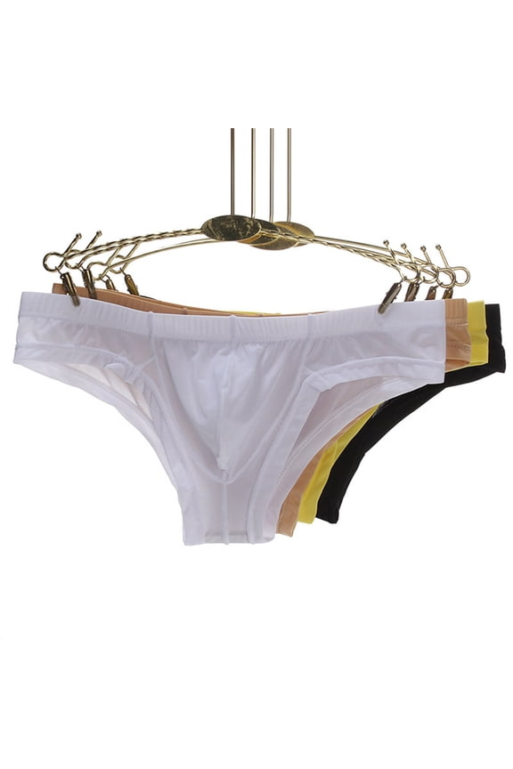 Mens Underwear,Briefs for Men,Mens Low Rise Briefs Cool Silky Sheer Fabric with Pouch Support Individually Wrapped for Hygiene Breathable Trendy Underwear for Young Men Pink