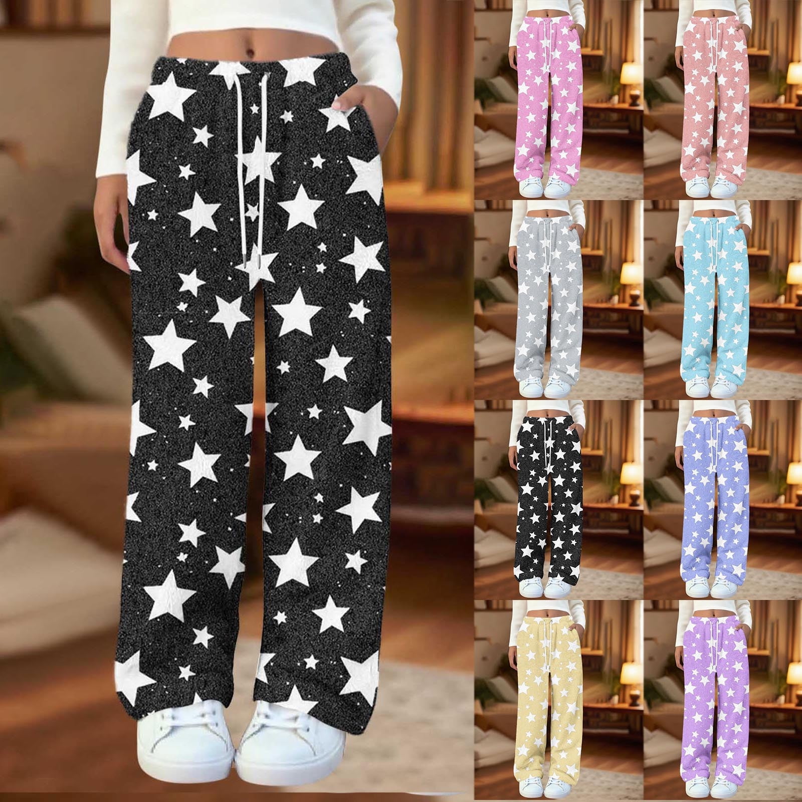 QLEICOM Pajama Pants Women,Winter Pants for Women,Womens Striped ...
