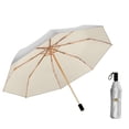 thumbnail image 1 of QLEICOM Portable 41.3 x 37.4 x 22.1 IN Travel Umbrella Windproof Compact Auto Umbrella with 99% UV Resistant Vinyl Coating, Double Layer Titanium Plastic 8 Rib Aluminum Alloy Folding Umbrella White, 1 of 7
