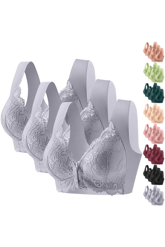 Push Up Bra,Bras for Women No Underwire,3 Pack Plus Size Wireless Bralette with Lace Panels and Seamless Thin Cami Style Invisible Coverage for Daily Wear