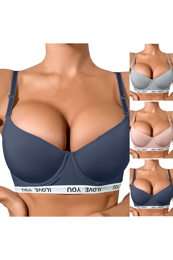 Push Up Bra,Bras for Women,Women's Underwire Push Up Bra with Thin Cups and Side Support Adjustable Bra Provides Lift with Full Coverage