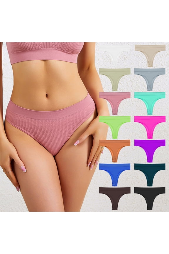 Seamless Underwear for Women,Womens Panties,Plus Size Mid Rise Thong Panties Breathable Seamless Workout No Visible Panty Line for Gym Yoga Black