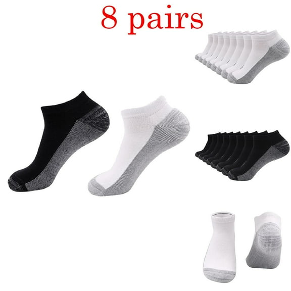 QLEICOM No Show Socks Men,Socks for Men,Men's Cushioned Sport Socks with Thick Footbed for Running and High Influence Performance Ankle Socks Offer Superior Support and Water Management White