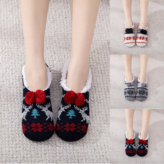 QLEICOM No Show Socks Womens,Socks for Men,Unisex Plush Sleep Socks with Heavyweight Pile for Maximum Thermal Insulation Couples Socks Provide Warmth for Cold Nights At Home Gray