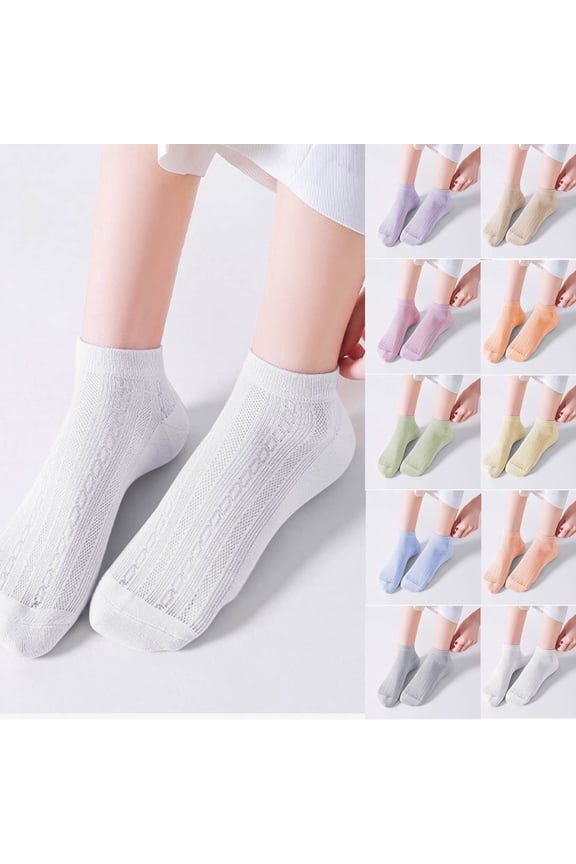 No Show Socks Womens, 5 Pairs Women's No-Show Socks Solid Colors with Breathable Mesh Toe Panel Low Cut Socks Feature Soft Sole for Comfortable with Shoess Green