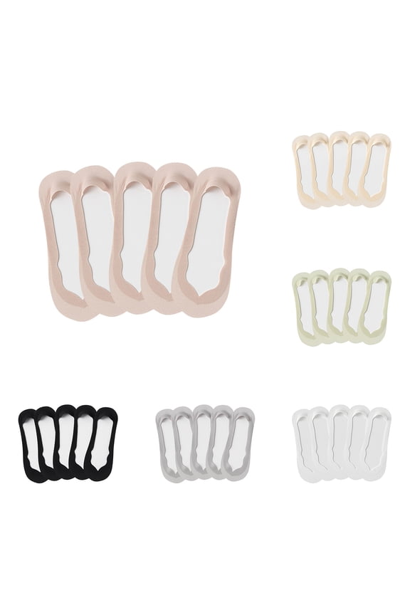No Show Socks Womens,Socks for Women,5 Pairs Women's Solid Color Liner Socks Soft Ice Silk for Heels and Flats No Show Socks Stay Hidden with Heel for Secure All-Day Comfortable Pink