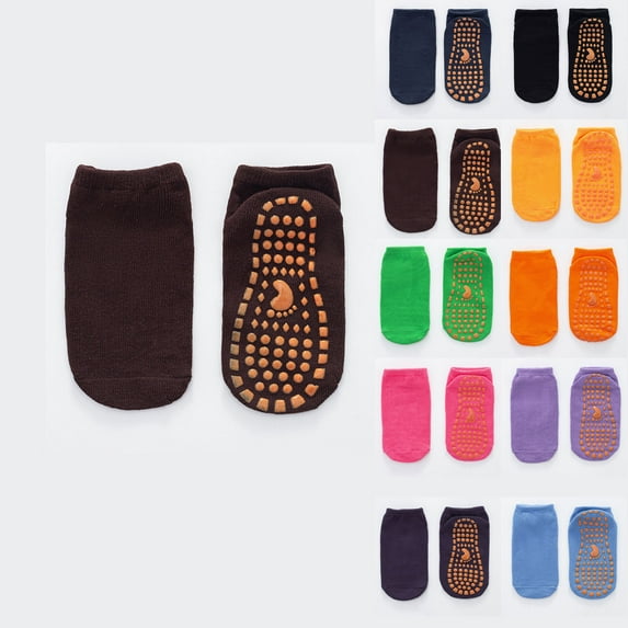 QLEICOM Socks for Men,Kids Non-Slip Socks with Bottoms Breathable for Toddlers and Infants Solid Color Ankle Socks Fashion for Indoor Yoga Play Green