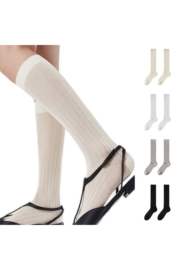 Socks for Women,Solid Color Socks Thin Breathable with Long Slouchy Calf Length Stack Socks Offer Comfortable Wear for Spring and Summer Seasons Gray