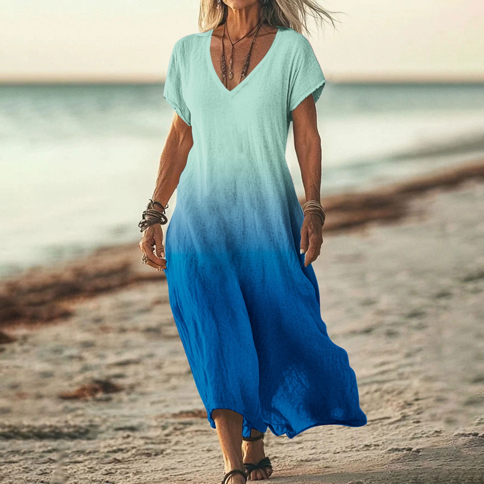 linen blend dresses for women dress Rosie neck back. Women's Summer Long Dress 